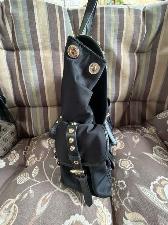 Michael Kors Leila Small Flap Studded Nylon Backpack